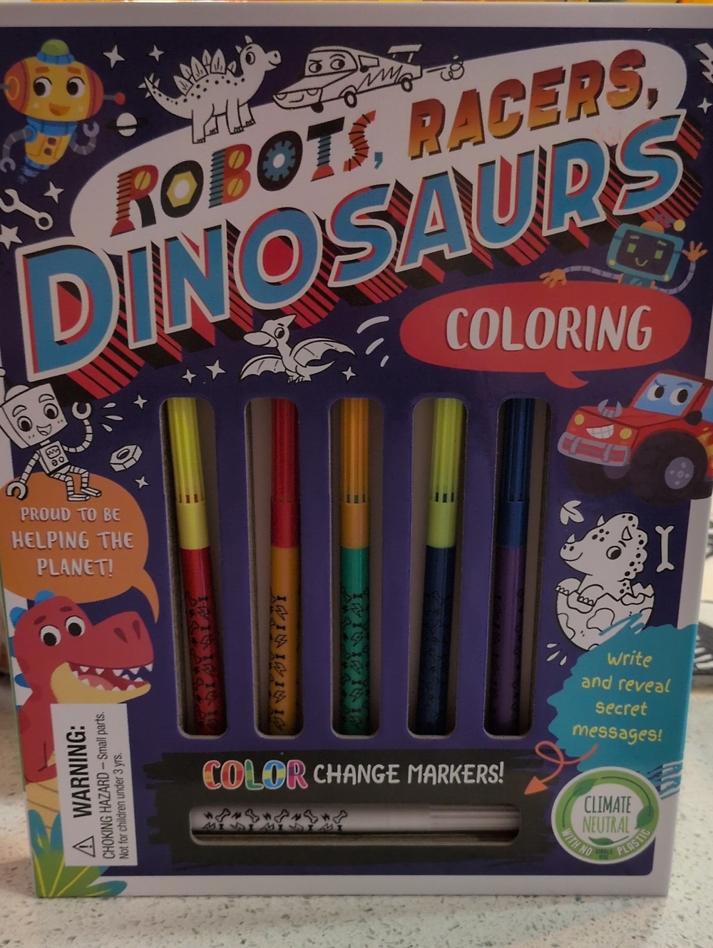 IGLOO Books Robots Racers Dinosaurs Color-Changing Markers Coloring Book